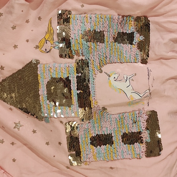 Girls Cynthia Rowley Long sleeve sequinned castle and princess pink shirt. - Picture 3 of 3